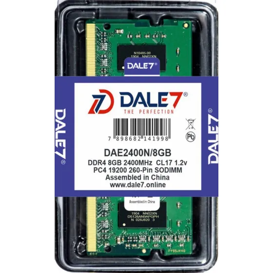 Memória Dale7 Ddr4 8gb 2400 Mhz Notebook 1.2v Kit C/20