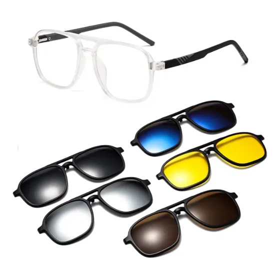 Lentes Oftálmicos Hombre Y Mujer Con Clips Doble Puente 3306