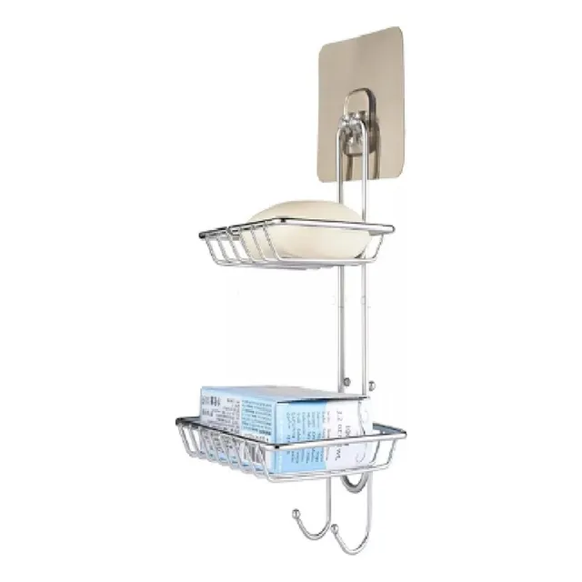 Jabonera Doble Con Adhesivo Soporte Jabón Baño Ducha