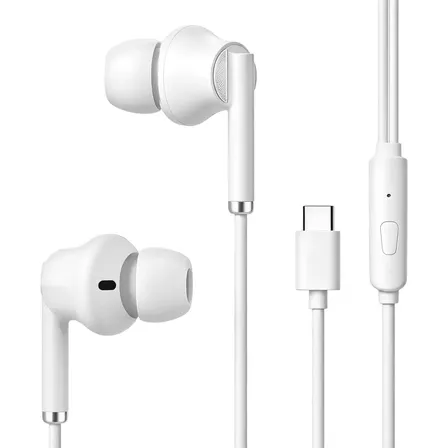 Audífonos In Ear Con Cable Usb C Para Celular White