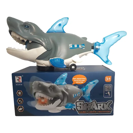 Brinquedo Tubarão Shark Bate E Volta Com Luz Som Divertido!!