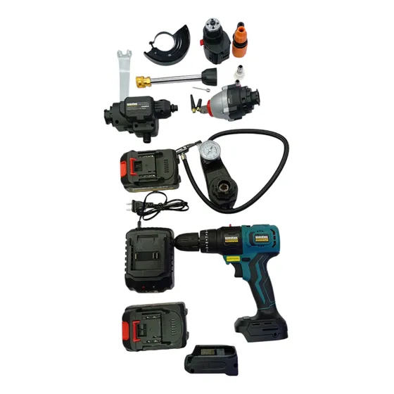 Kit Taladro Percutoratornillador+esmeril+hidrojet+compresor