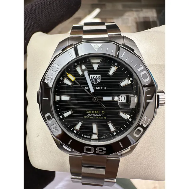 Tag Heuer Aquaracer Calibre 5 Automatico No Rolex No Cartier Plateado Negro Negro