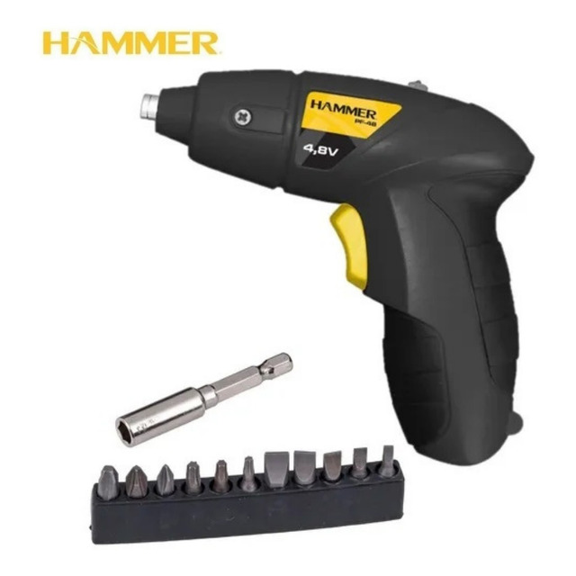 Parafusadeira Sem Fio 4,8v - Bivolt Hammer Com Acessórios Cor Preto 127/220v Parafusadeira Sem Fio 4,8v - Bivolt Hammer Com Acessórios Cor Preto 127/220v