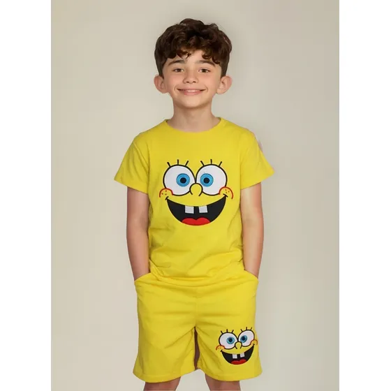 Playera Y Short De Bob Esponja, Conjunto Infantil Niños Niña