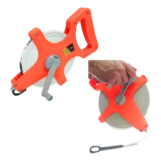 Cinta Metrica Agrimensor Con Manija 100 Mts Flexible