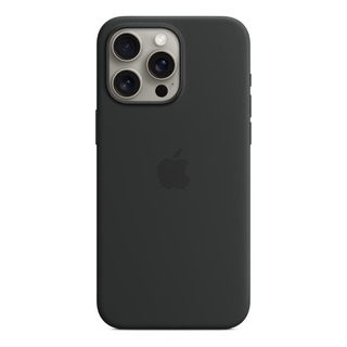 Funda Apple Silicona Magsafe iPhone 15 Pro Max - Negro Liso Funda Apple Silicona Magsafe iPhone 15 Pro Max - Negro Liso