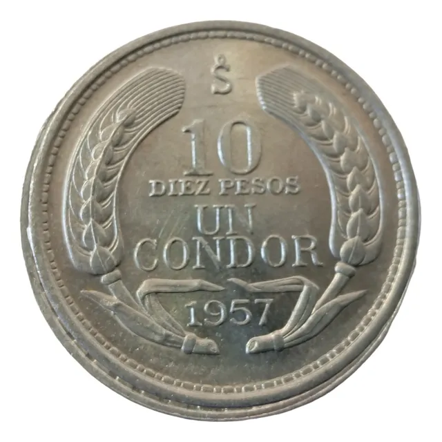 Moneda Chile 10 Pesos 1 Cóndor 1957(&1391