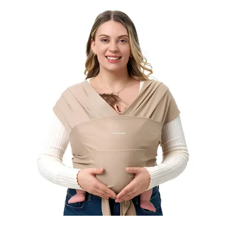 Momcozy Fular Bebe Elastico Portabebé Ergonomico Canguro Color Curry Ligero