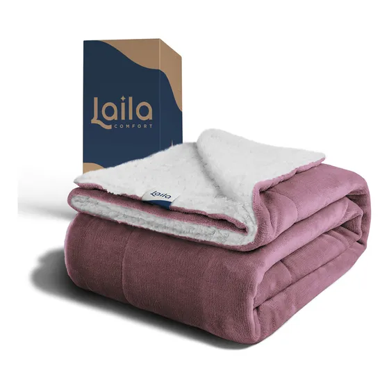 Super Suave Cobija Aborregado Micromink, Matrimonial Laila Color Rosa Pálido