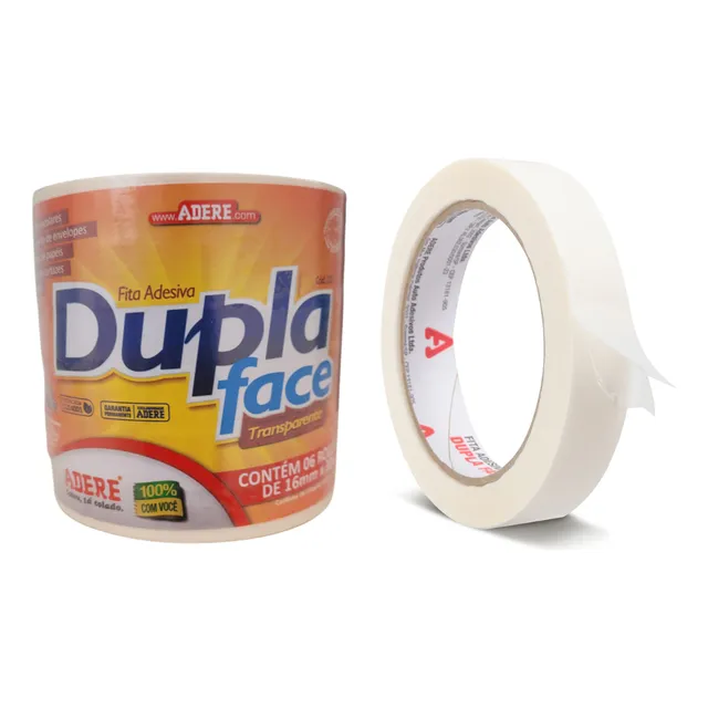 Kit 6 Fita Dupla Face Transparente 16mm X 30m Estilo Durex