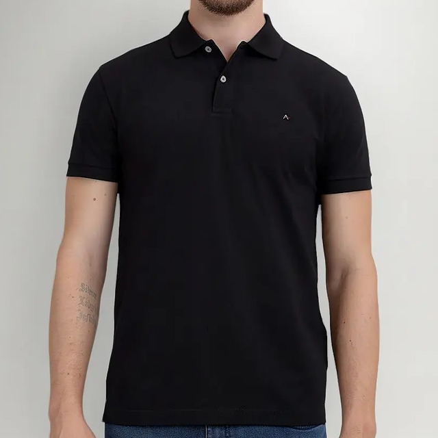 Camiseta Polo Aramis Masculina Basic Piquet Preta