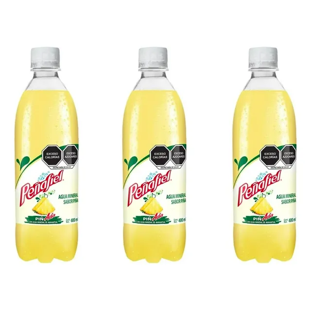 Agua Mineral Peñafiel Adas Sabor Piñada 3 Piezas De 400ml