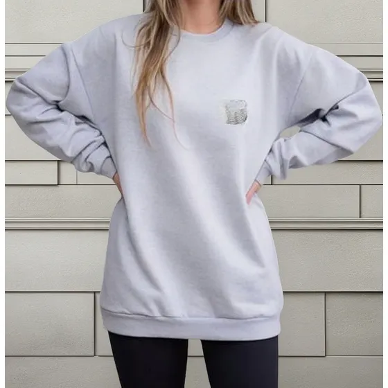 Moletom Flanelado Blusa Feminino Gola Redonda Inverno