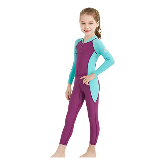 Traje De Baño De Cuerpo Completo Para Niñas Y Niños De Manga