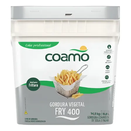 Gordura Vegetal Coamo Fry 400 Ideal Para Fritura 14,5kg