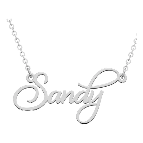 Collar Cadena Dije Nombre Personalizado En Plata .925