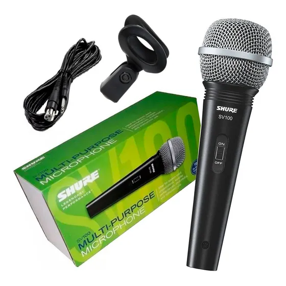 Microfone Shure Com Fio Sv100 + Cabo + 2 Anos De Garantia