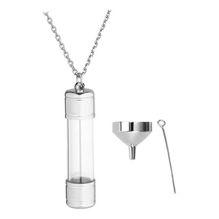 . Collar De Urna, Colgante De Botella De Vial Cilíndrico . Collar De Urna, Colgante De Botella De Vial Cilíndrico