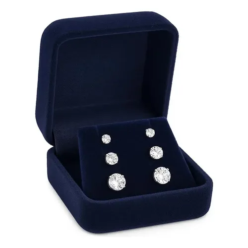 Swarovski Crystal Studs Tanzanite Gift Night | MercadoLivre