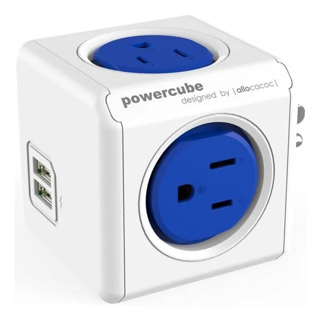 Allocacoc Multitoma En Cubo Con Puertos Usb Azul