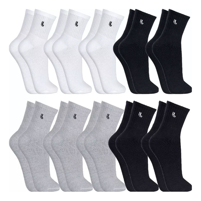 Kit 10 Pares Meias Lupo Cano Médio Alto Masculina Original Kit 10 Pares Meias Lupo Cano Médio Alto Masculina Original