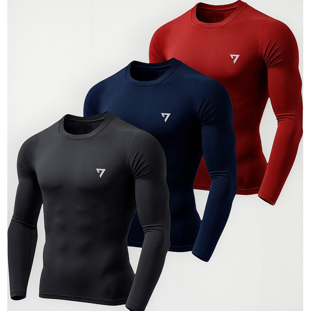 Kit 3 Camisetas Térmicas Masculina Segunda Pele Camisa Uv50- Kit 3 Camisetas Térmicas Masculina Segunda Pele Camisa Uv50-