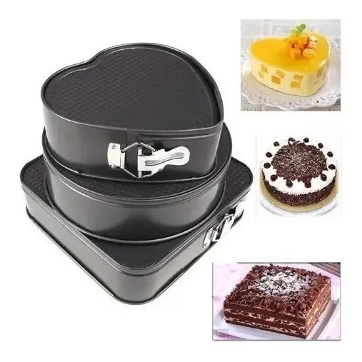 Set 3 Moldes Figuras Antiadherente Torta Repostería