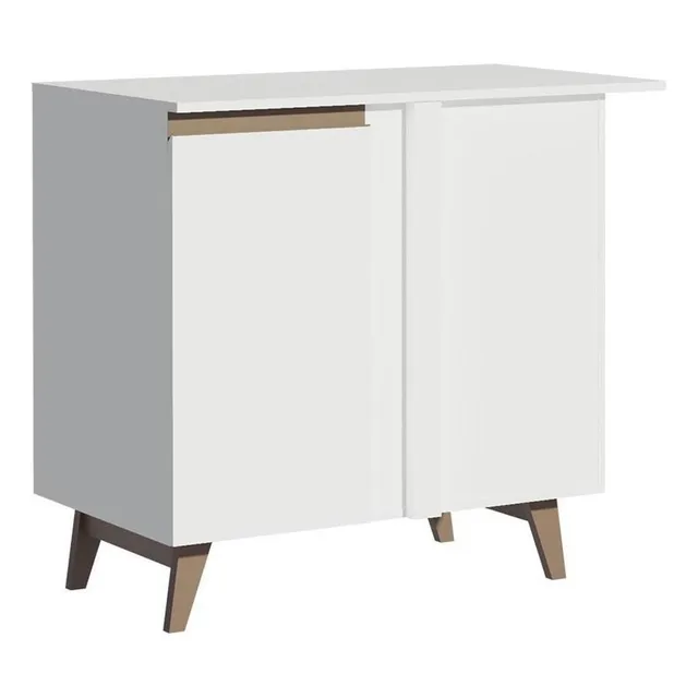 Gabinete Bajo De Esquina Cocina Madesa Reims 90cm Color Blanco