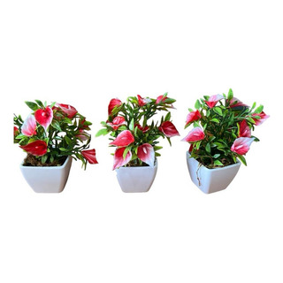 3 Vasinhos Decorativo Artificial Mini Copo De Leite Vermelho 3 Vasinhos Decorativo Artificial Mini Copo De Leite Vermelho