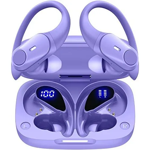 Auriculares Bluetooth Inalámbricos 36 Horas Gancho Violeta