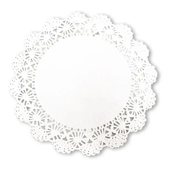 Blondas De Papel Caladas 32 Cm X 100 Uni. Redondas Blancas