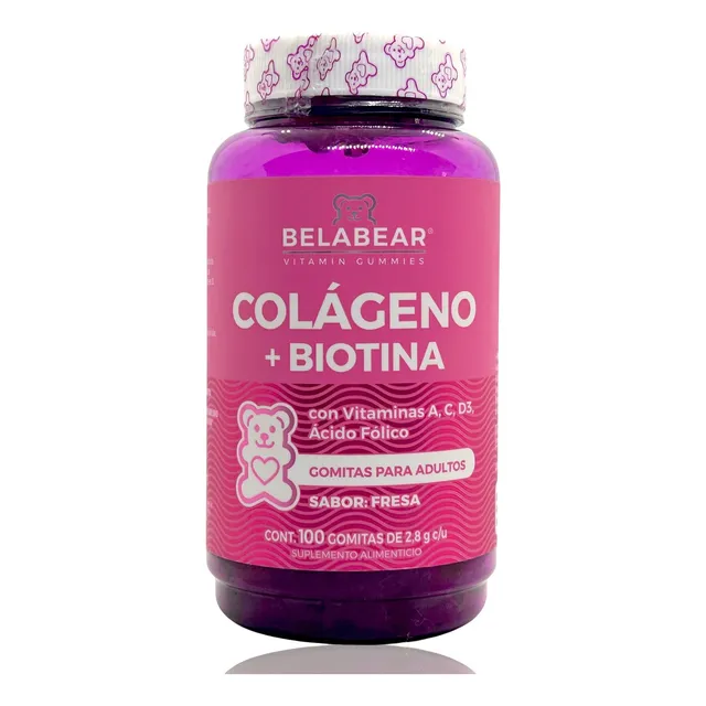 Colágeno + Biotina 100 Gomitas Belabear