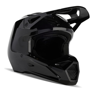 Casco Fox V1 Solid Black Gloss Motocross Casco Fox V1 Solid Black Gloss Motocross