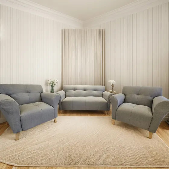 Nórdico Curvo 3+1+1 Sillones Sofa Juegos De Living