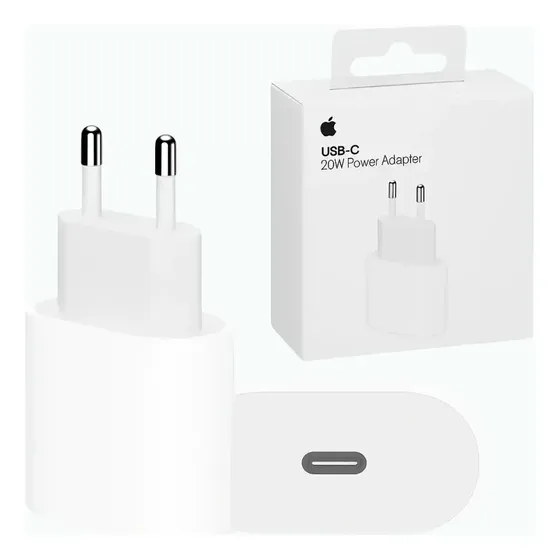 Carregador Fonte Usb-c 20w Compativel com iPhone Tipo-c Turbo Adaptador Branco