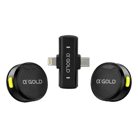 Microfone Lapela Duplo Anti Ruído Tipo C E Lightning iPhone