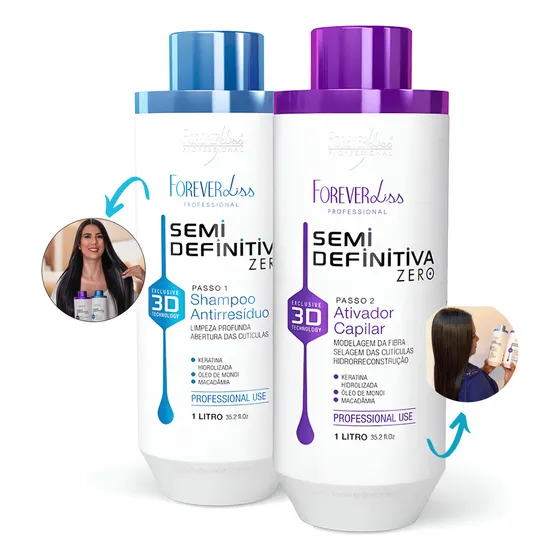 Escova Progressiva Semi Definitiva Forever Liss Kit 2x 1 Lit