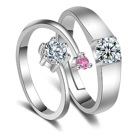 2 Anillos Promesa Parejas Novios Compromiso Amor Ajustables