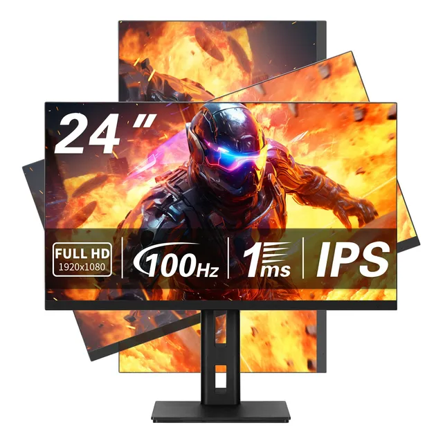 Monitor Para Juegos De 24''  Con Soporte Giratorio Y Altavoz