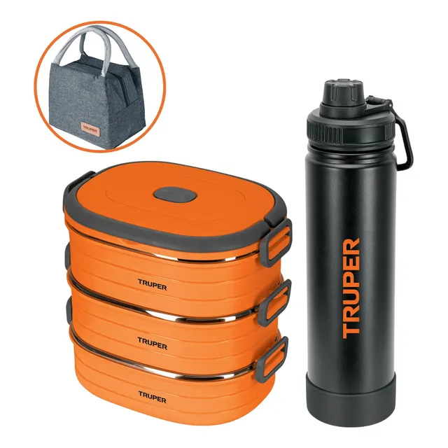 Kit Lonchera Térmica + Termo Acero Inoxidable 750ml Truper