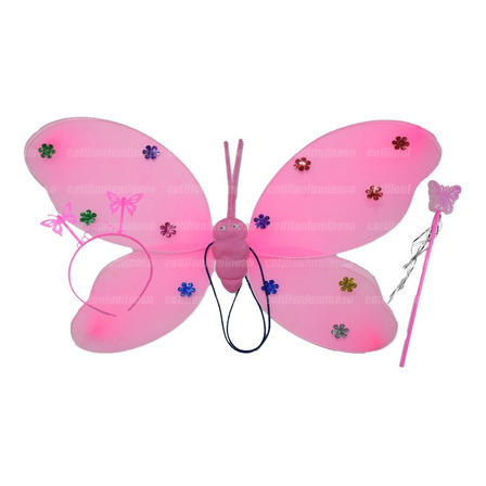 Alas Hada Mariposa Con Vincha Y Varita Disfraz Infantil Alas Hada Mariposa Con Vincha Y Varita Disfraz Infantil