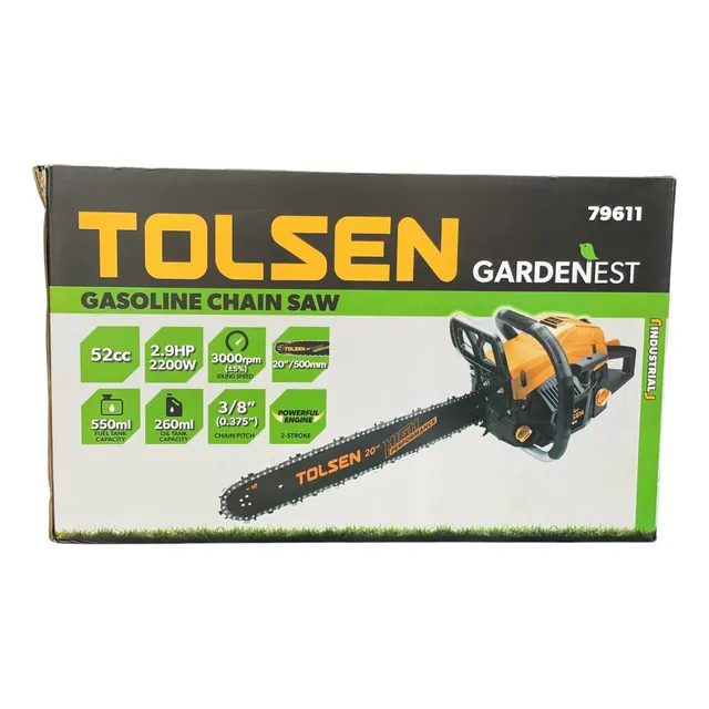 Motosierra De Gasolina 52cc -2000w /2.6hp 3000rpm Tolsen