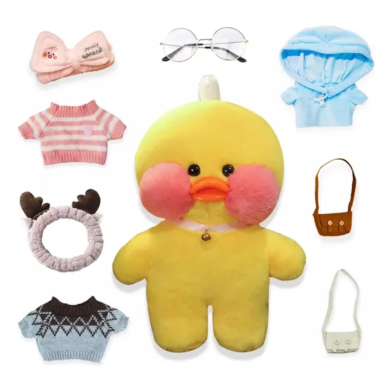Muñeca Lalafanfan De Peluche De Pato De 30 Cm Con Accesorios