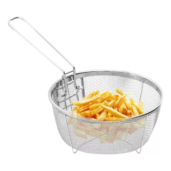 Cesta Redonda Para Freír Papas Fritas Acero Inoxidable