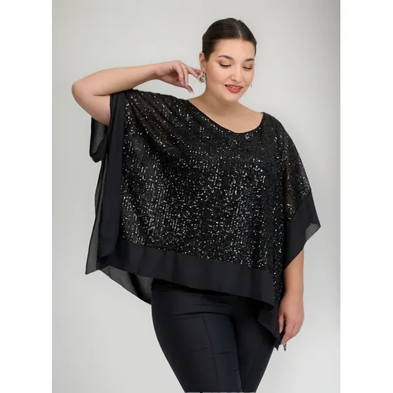 Blusa Fiesta Mujer Talle Grande Especial Lentejuelas Brillos