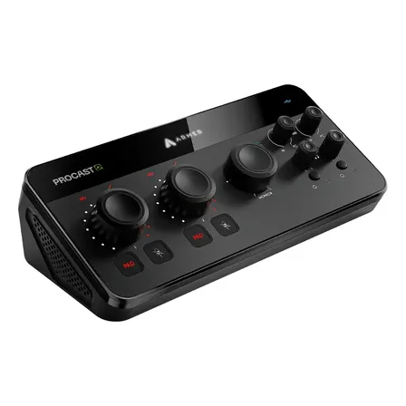 Interface de Áudio PROCAST2 USB-C 2 Canais 24-bit/192kHz XLR/P10 Phantom Power 48V Loopback Monitoramento Latência Zero para Podcast Streaming Live Gravação Home Studio Windows Mac Smartphone Tablet