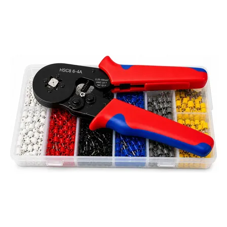 Kit Alicate Crimpar Box Com 1200pç Terminal Ilhós 0,25-10mm2