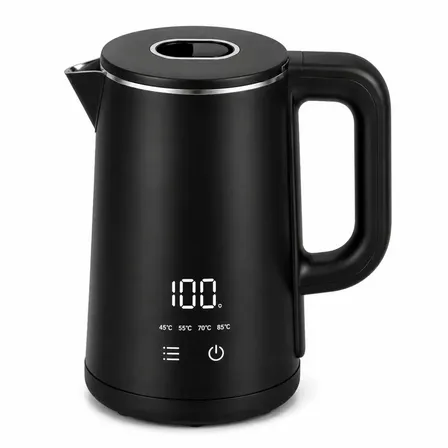 Chaleira Elétrica Digital Touch Inox 1,8L 1500W Controle de Temperatura 4 Níveis Painel Digital para Café Chá Smoofy
