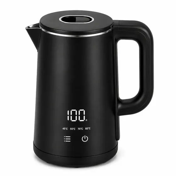 Chaleira Elétrica Digital Touch Inox 1,8L 1500W Controle de Temperatura 4 Níveis Painel Digital para